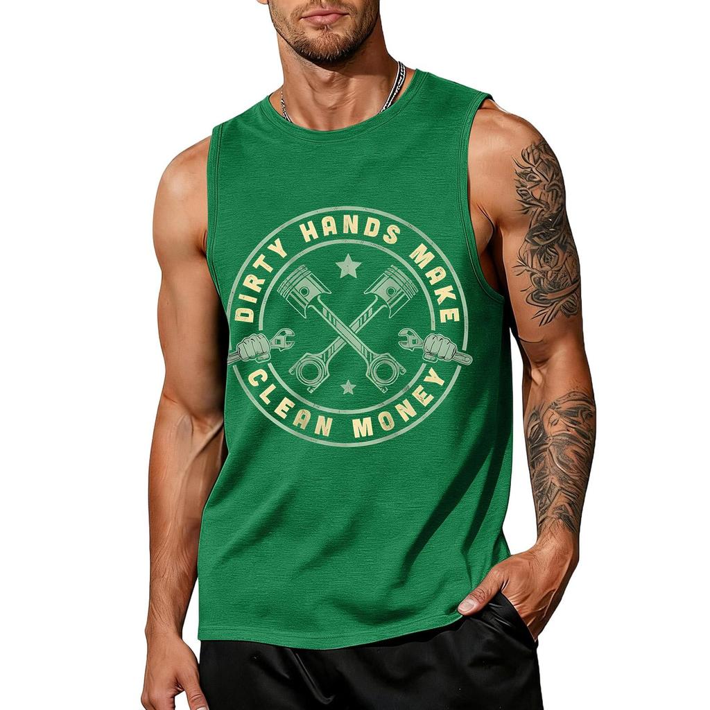 Men's Sleeveless Tank Top Casual Muscle Shirt Labor Day Graphic Print Workwear Summer Vest Gym Workout Tee