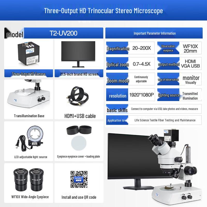 AOSVI Trinocular Stereo Zoom Microscope for Electronics and Jewelry Repair