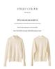 Women's Retro High-Neck Cable Knit Cashmere Sweater, Loose-Fit, Light Color, Pullover Style