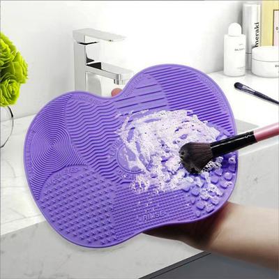 Placa de Limpeza de Pincéis de Maquiagem de Silicone, Tapete de Lavagem, Ferramenta Manual