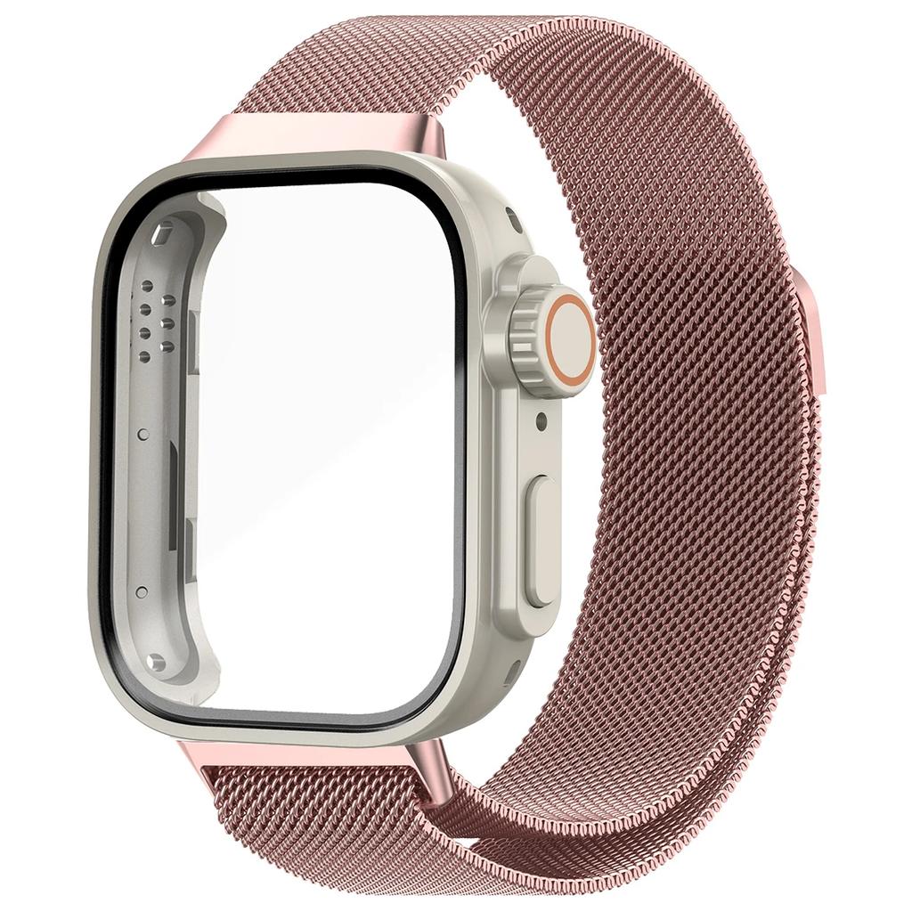 Glass Case+Milanese Loop For Huawei Watch Fit 3 Stainless Steel Magnetic Bracelet For Huawei Watch Fit 3 Screen Protector Case
