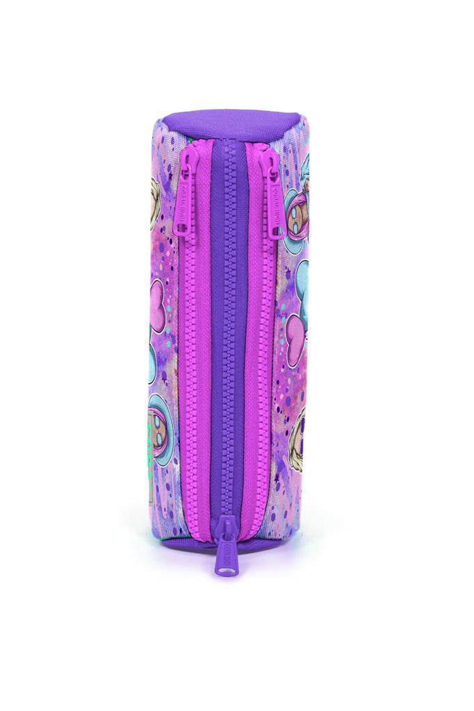 coral high Dětský Růžovo-Fialový Módní Dívčí Vzorovaný Tříkomorový Penál 22055