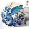 1pc Blue Dragon Amidst Blooming Flowers Automatic Opening and Closing Folding - A Good Choice for Gifts, Fashionable and Convenient Umbrella With Cute