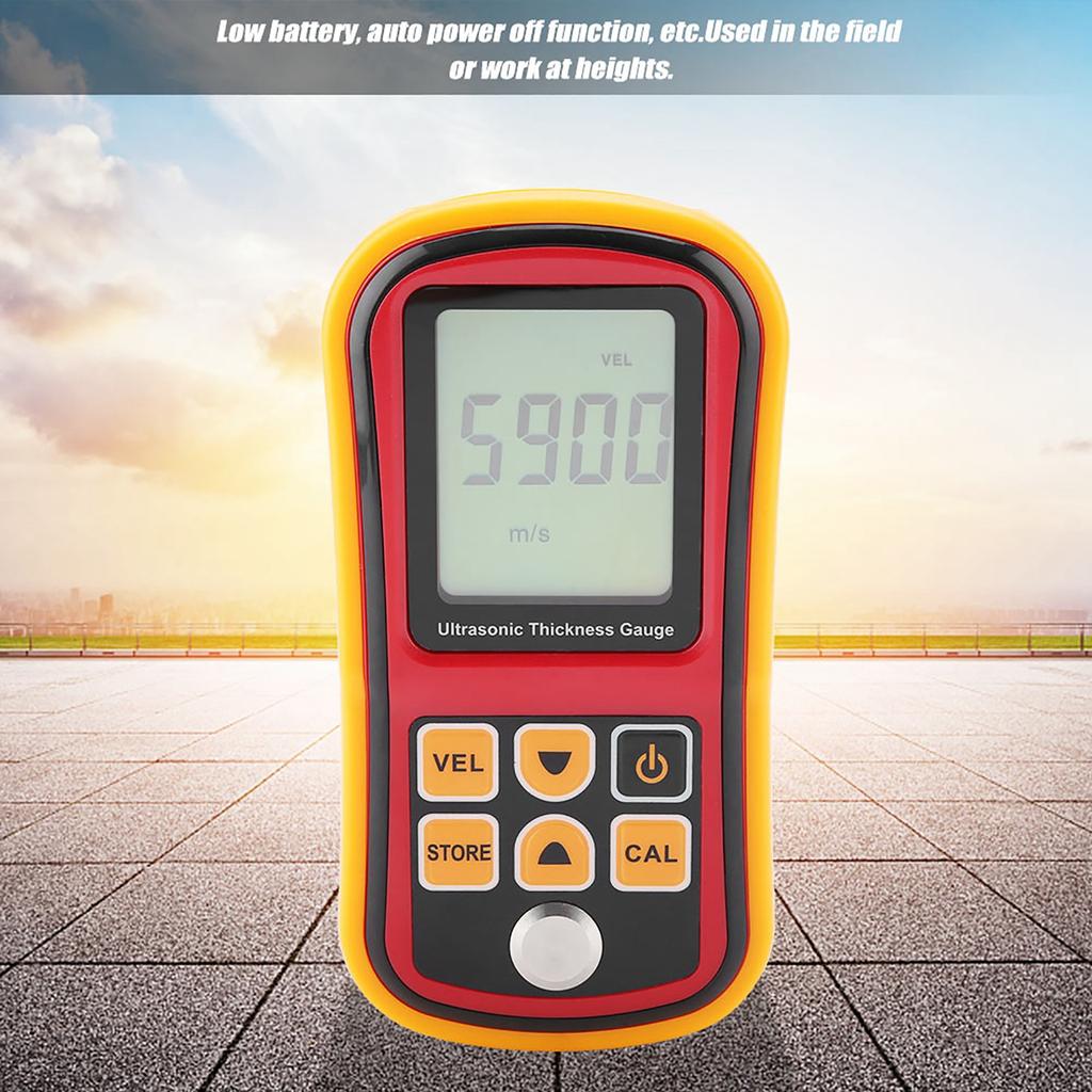 Auto Calibration Low Battery Large Lcd Display Digital Thickness Tester Material Thickness Gauge for Field for Work At Heights