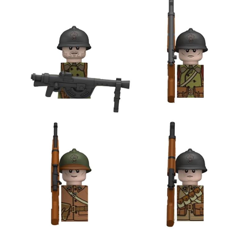 Military Soldier Figure Building Blocks British US French Army Weapons 101 Airborne Division Officer Infantry M1 Toys Gifts D126