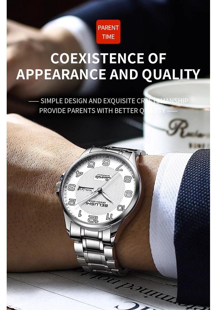 BELUSHI Leuchtende Wasserdichte Quarz-Armbanduhr für Paare - Herren und Damen.