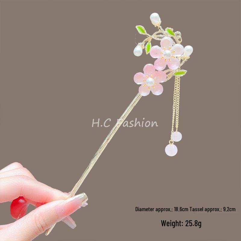 Cherry Blossom Tassel Hairpins: Elegant Hanfu Inspired Hair Accessories for Spring and Summer