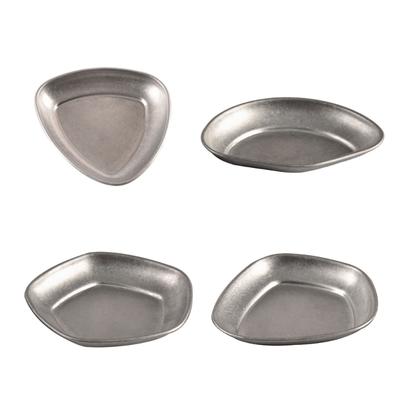 4 PCS Stainless Steel Sauce Dish Plate Practical Dosing Tray Coffee Bean Weighing Plate Suitable for Snacks Coffee Bean
