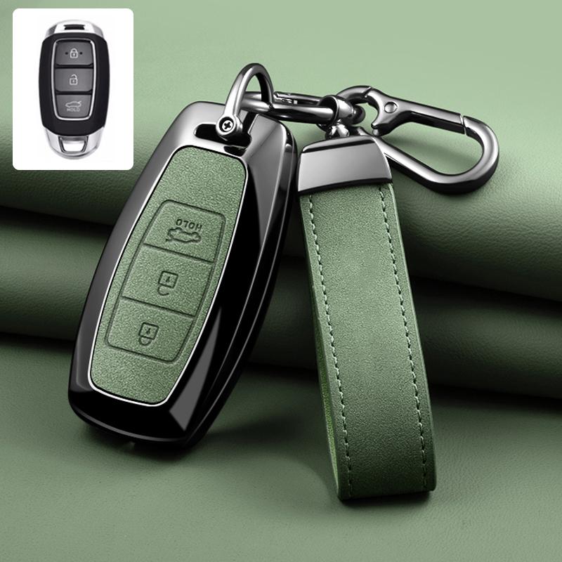 3/4/5 Button Zinc Alloy Leather Car Key Cover For Modern I30 Ix35 Kona Encino Solaris Azera Grandeur Ig Accent Santa Fe Palisade