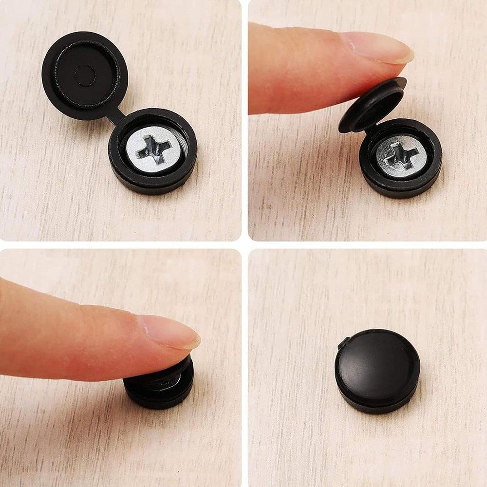 100pcs Hinged Screw Cover Caps, Flip Tops for Screw Protection(4 Colors)