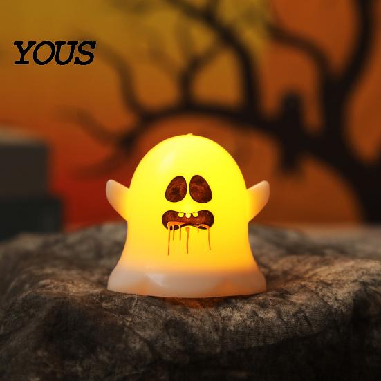 Small Ghost Figurine Light 6 Pcs Decorative Light, LED Color Changing Warm Flameless Battery-Operated Soft White Lamp Mini Spirit Night Lamps, Spooky
