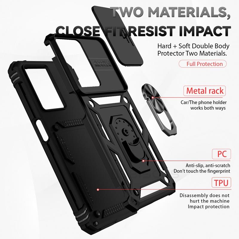 Case For OPPO A57S A77 5G A57 2022 Armor Rugged Shockproof Cover with Slide Camera Cover Funda Coque Carcasa