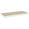 VidaXL Floating Wall Shelf Oak and White 60x23.5x3.8 Cm MDF