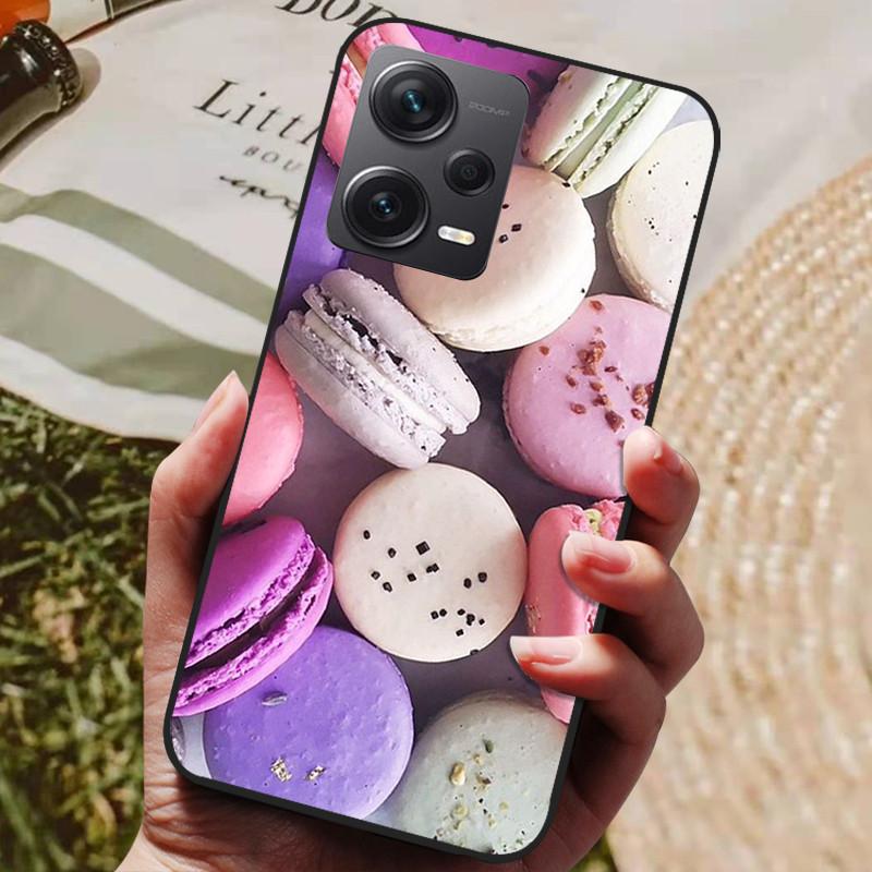 For Redmi Note 12 Pro 5G Case Note12 Covers Soft TPU Black Silicone Cover for Xiaomi Redmi Note 12 Pro+ 5G Plus Cartoon Painted
