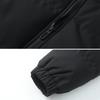 Women Men Cotton Coat Stand Collar Long Sleeve Drawstring Hem Puffer Jacket with Pockets Loose Fit Warm Winter Outerwear
