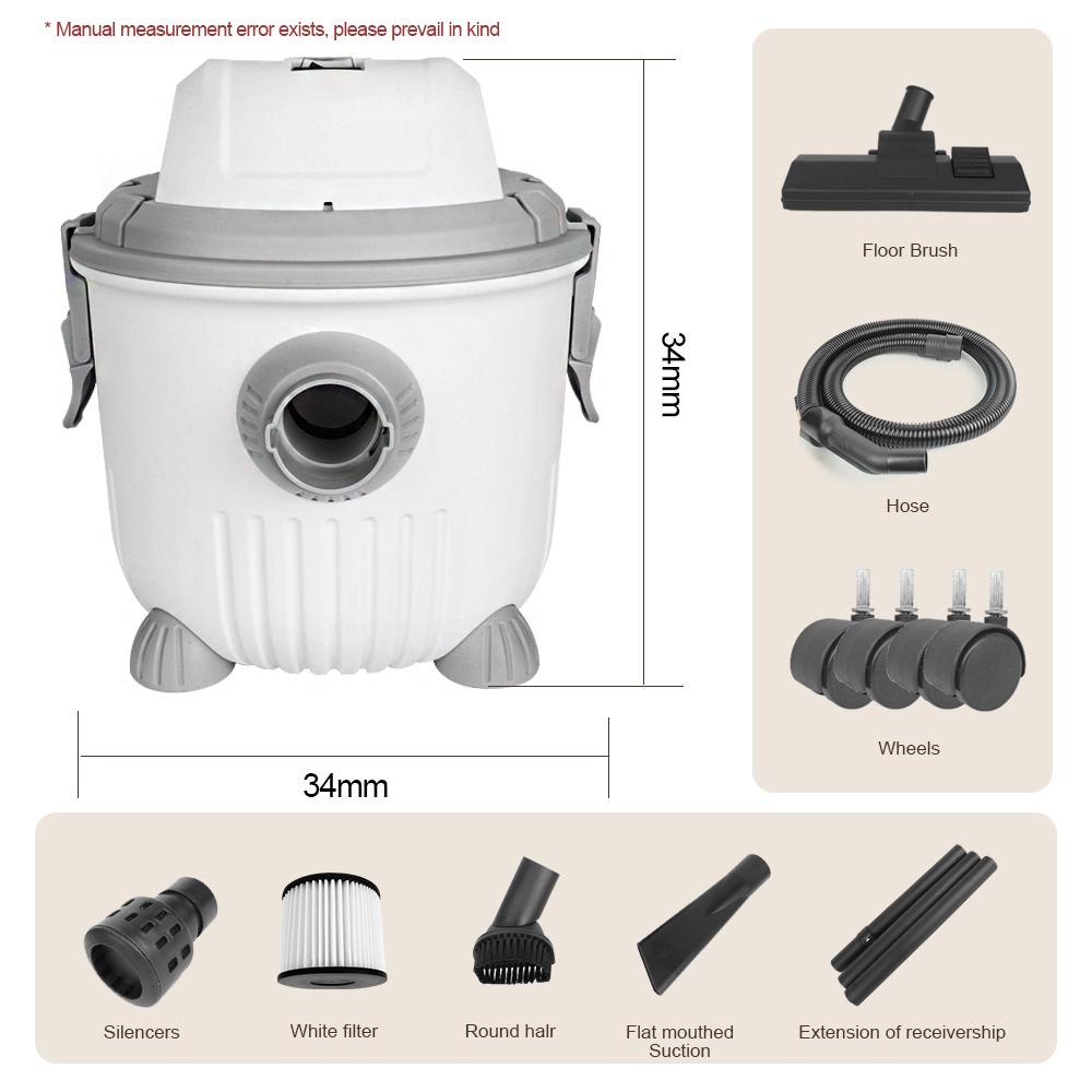 

Пылесос 1200 Вт Бытовой Мощный Пылесос для Влажной/Сухой/Выдувной Уборки 15 л Мойка Автомобилей Коммерческий Промышленный Щелевой Очиститель белый