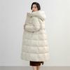 YAYA 2024 Women's Long Hooded Cinch-Waist Down Jacket
