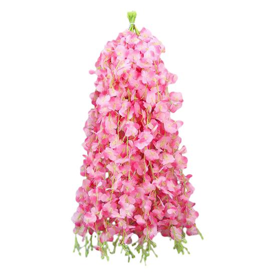 10Pcs Artificial Wisteria Vine Indoor Outdoor Wall Hanging Fake Flower Garland Home Wedding Party Festival Simulated Floral Decoration