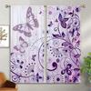 Floral Butterfly 3d Print Curtains, Rod Pocket Semi Blackout Curtains, Bedroom Living Room Office Decorative Curtains, Kids Gift