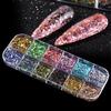 12 Powder Irregular Art Sequins  Manicure Grids Ultra-thin Decoration