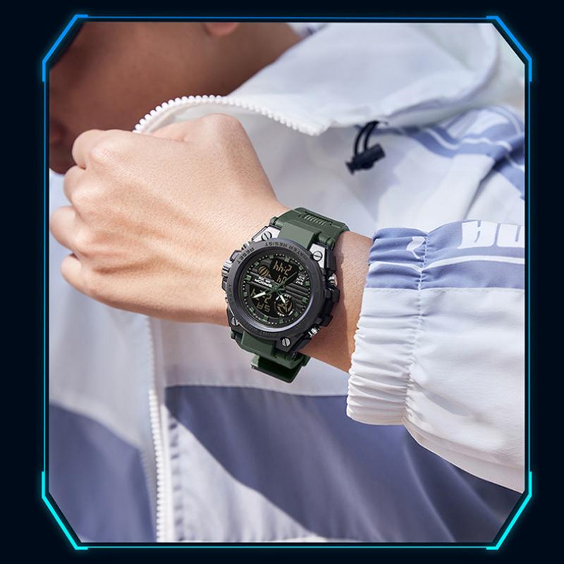 SANDA Fashion Trend Electronic Watch Multifunctional Waterproof Wristwatch