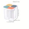 1pc 4 Grid Clear Food Storage Containers, Airtight Lids for Grains Snacks Spices Dry Food, Multi-Compartment Kitchen Organizer