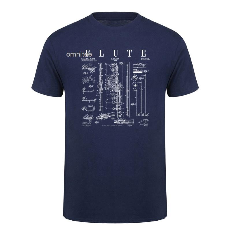 Flute Patent T Shirts Flutist Flautist Cool Music Player Gift Short Sleeve Cotton Summer Style Tshirt HJ134