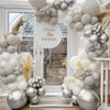 Grey Balloons Garland White Sliver Ballon Arch Kit Wedding Engagement Anniversary Bridal Shower Birthday Party Decoration Globos