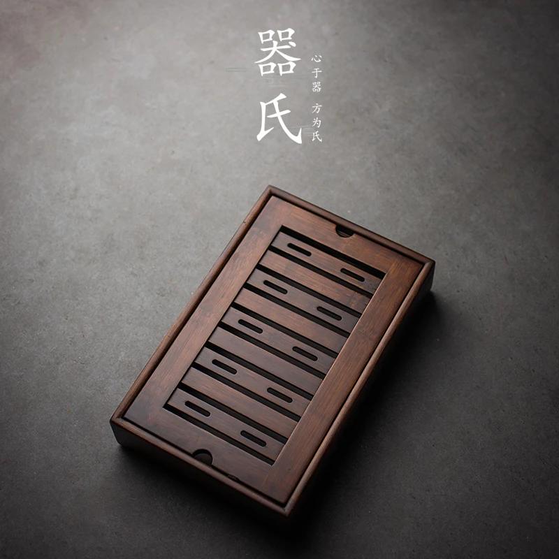 Chinese Bamboo Tea Table Tray Minimalist Antique Art Minimalist Tea Tray Drainage Water Storage Decorative Tray Teaware
