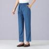 Women's Spring 2024 High-Waisted Elastic Straight-Leg Loose Jeans for Middle-Aged & Elderly