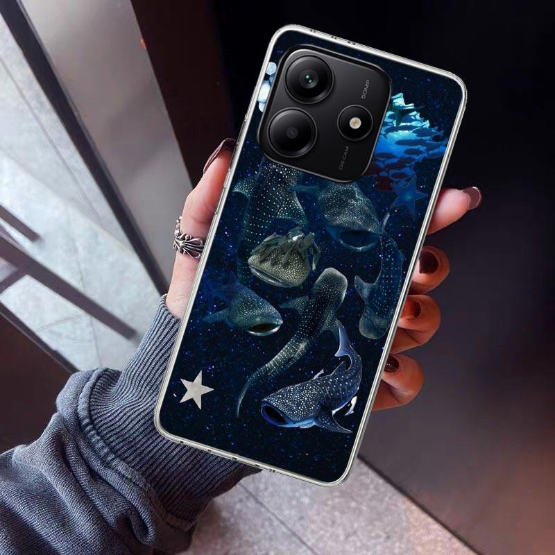 Ocean Whale Shark Phone Case For Xiaomi Redmi Note 10 11 12 13 14 15 Pro Plus 11S 12S 14S 11T 11E 10S Soft TPU Back Cover Redmi