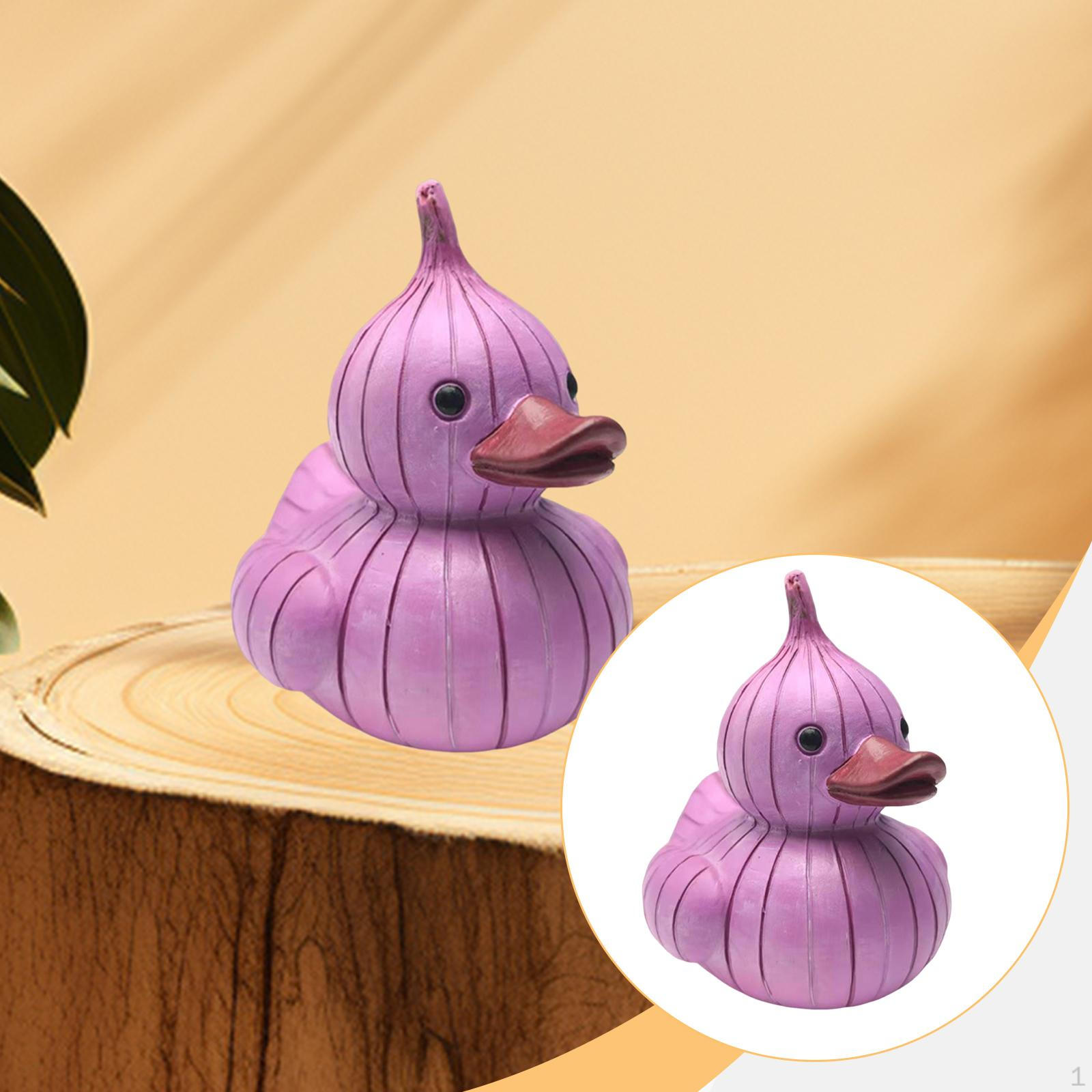 

Duck Figurine Sculpture Cute Decoration Home Decor Resin Ornament Statue for Bedroom Porch Onion Duck