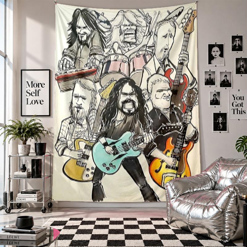 Wall TapestryFoo Fighters Art Hanging Cloth Decorative Background Cover for Room Decoration