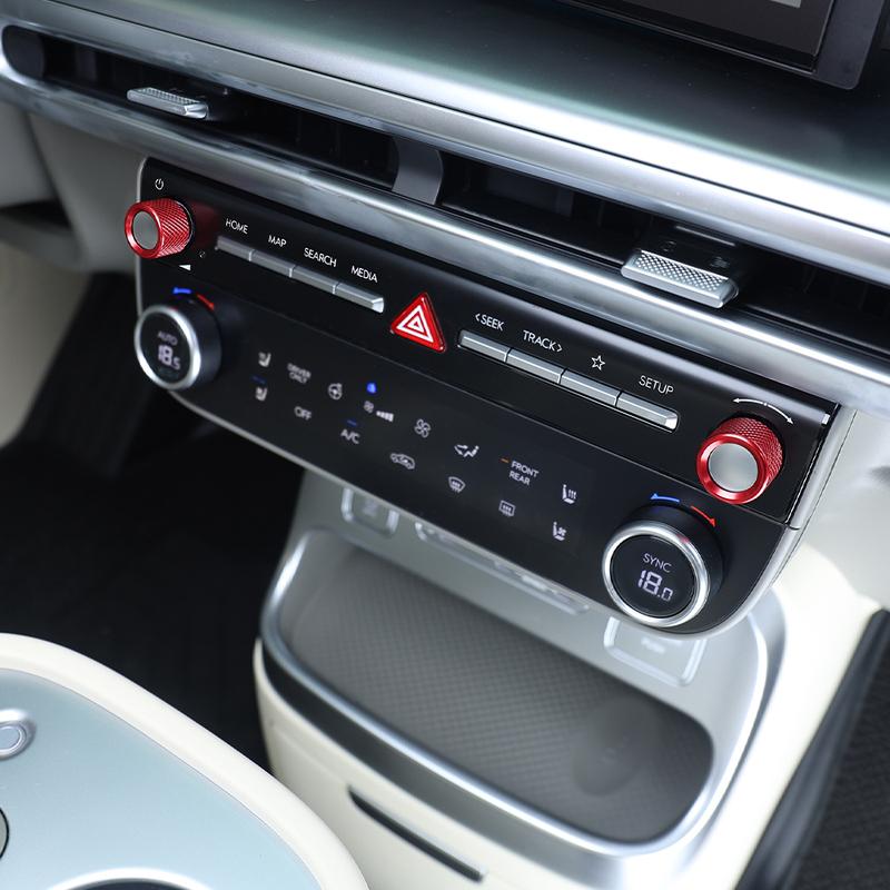 Interior Accessories 2PCS Aluminum Alloy Air Conditioner Volume Knob Ring Cover For Hyundai IONIQ 9 2025 2026 Car Supplies
