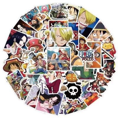מדבקת וואן פיס, מלך הפיראטים, דמות אנימה, מדבקות וואן פיס עמידות למים, ליום הולדת, קריקטורה חמודה, סט מדבקות תגמול, מדבקות, גיטרה,