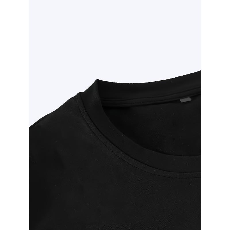 European Size Men's Fashion Graphic Print T-Shirt, Casual Loose Fit Short Sleeve Tops, Crew Neck Daily Wear Tees For Summer Streetwear