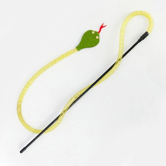 Interactive Teasing Stick with Bell Sound Realistic Snake Design Bite Resistant Relieves Boredom Attractive Cat Toy
