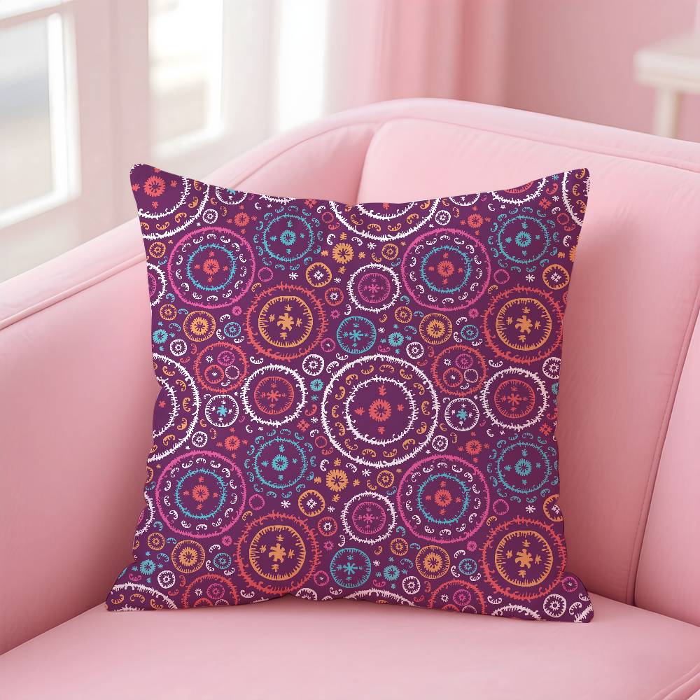 ART Indian Ethnic Pattern Pillow Case Pattern Printing Pillowcase Living Room Sofa Cushion Cover Bedroom Room Decor