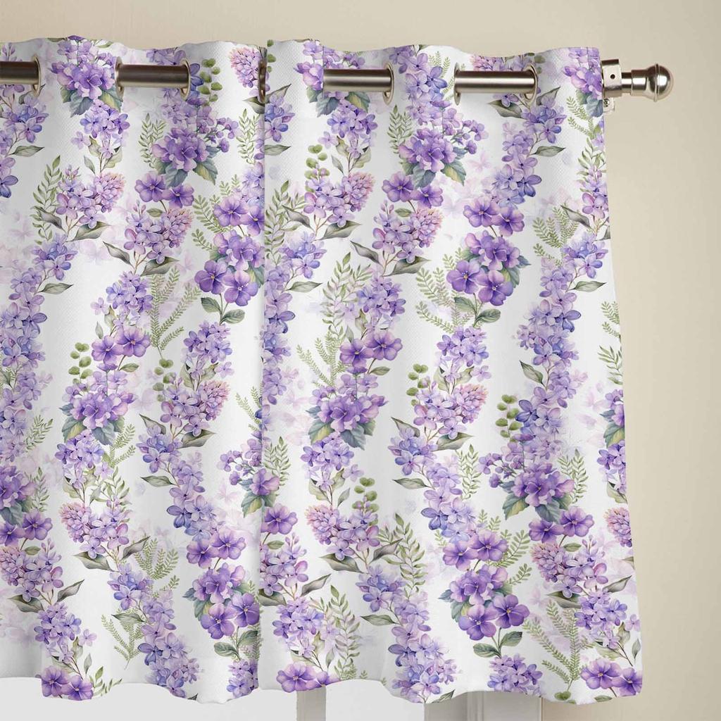 Glyzinienblüten Blätter Aquarell Fenster Vorhänge für Wohnzimmer Luxus Schlafzimmer Vorhang Küche Jalousien Drapierungen Vorhänge