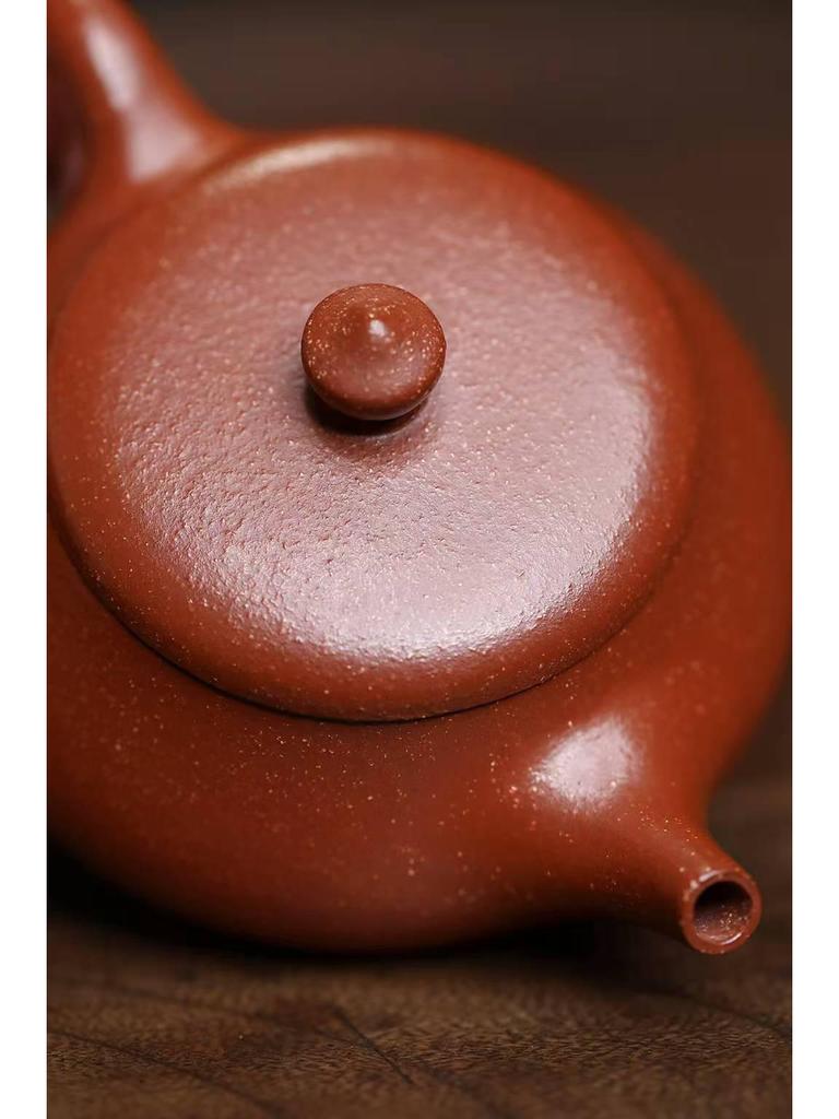 80cc Authentic Yixing Zisha Teapot, Red Jiangpo Coarse Sand, Small Capacity Kung Fu Tea Pot for One Person