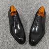 Fashion Luxury Men's Cow Leather Shoes Oxfords Custom Handmade Wide Dress Shoes Lace Office Social Height Increasing Spring Summer