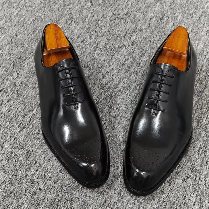 Fashion Luxury Men's Cow Leather Shoes Oxfords Custom Handmade Wide Dress Shoes Lace Office Social Height Increasing Spring Summer