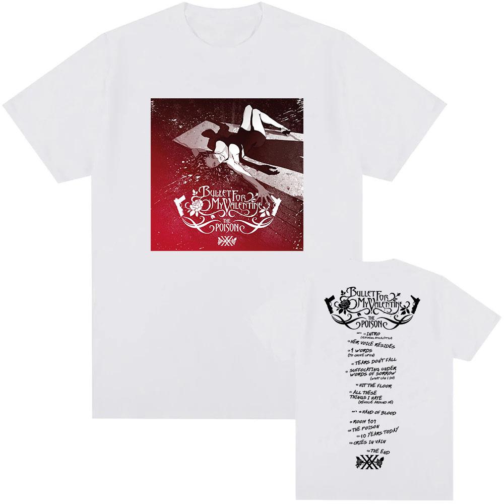

Футболка с принтом в честь 20-летия Poison Футболка рок-группы Bullet for My Valentine Тяжелая ментальная мода 2025 Новая футболка для мужчин из хлопка XS белый