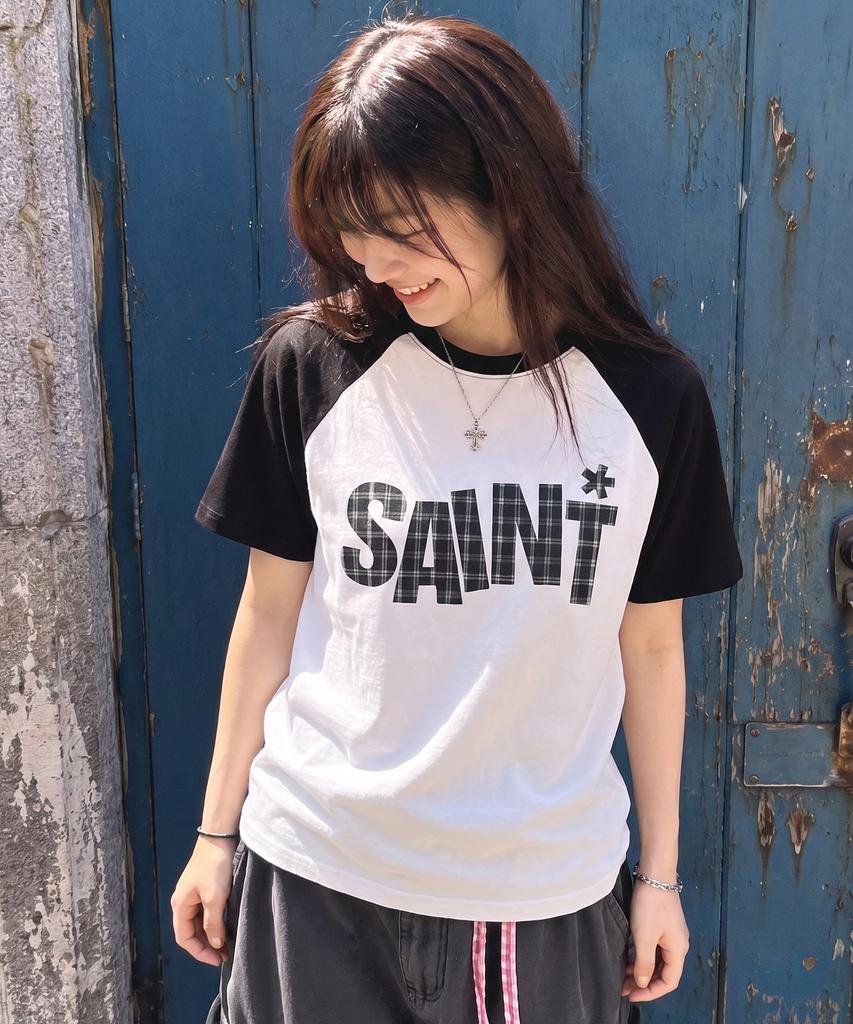 SAINTPAIN Sp Saint Pattern Heavyweight Raglan Short Sleeve Tee White
