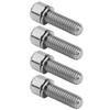 4Pcs Portable M6x18 Titanium Alloy Mountain Bicycle Road Bike Stem Screw High Strengthsilver