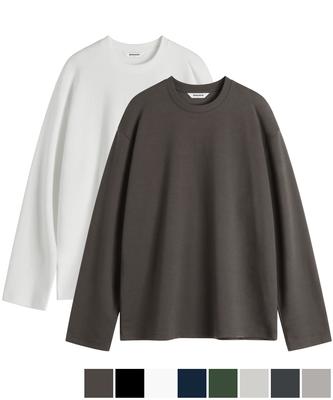 BRENSON Relaxed Double Cotton Long Sleeve Tee ( 8 Colors )