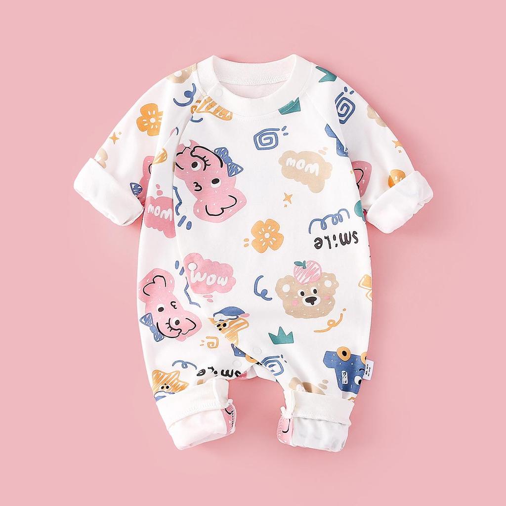 Newborn Unisex Cotton Rompers: Long Sleeve Onesies for Spring & Autumn
