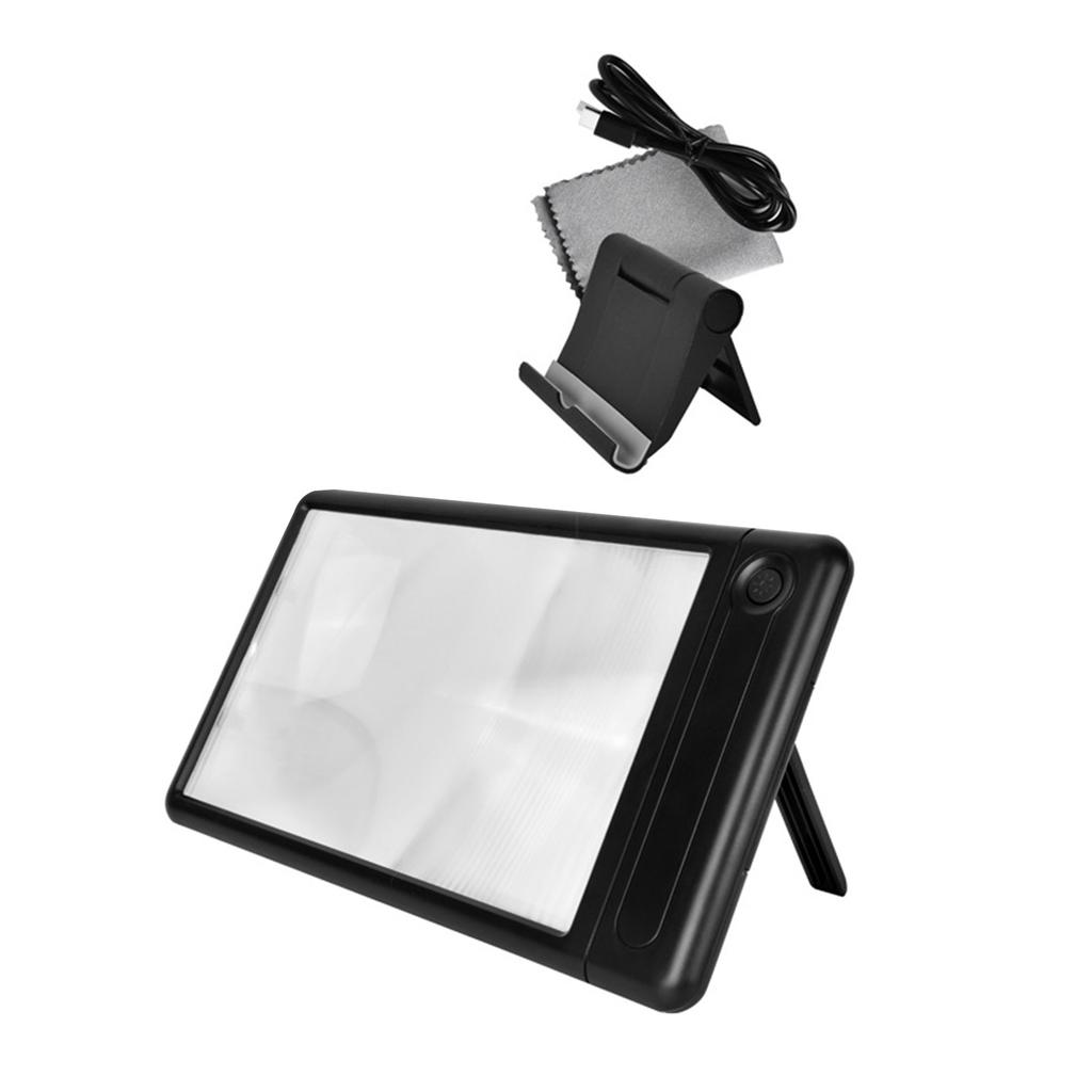 Full Page Magnifying Glass 4X Magnification Glass with 43 Bright LED and Adjustable Stand for Seniors and Book Lovers