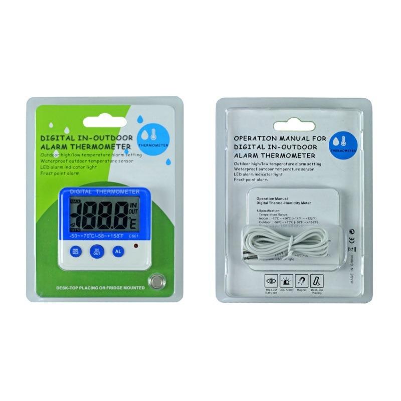 

Digital Indoor Outdoor Fridge Freezer Thermometer with High Low Temperature Alarm, Magnetic Frost Alert for Home Kitchen