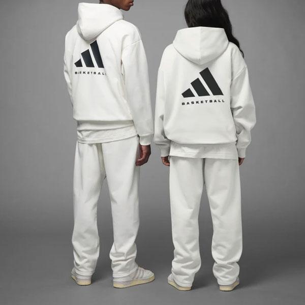 Adidas Sweatshirts Unisex White Hooded Moderate Regular IA3439-